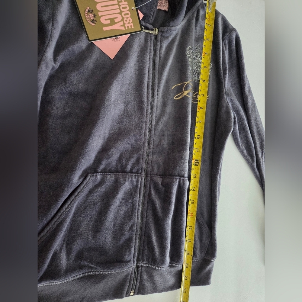 NWT Juicy Couture Blue /gray Hoodie Velourtrackpants Sz.S - Picture 8 of 13
